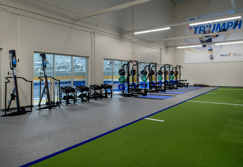 Gym space in the Centene Community Ice Center in Maryland Heights, MO