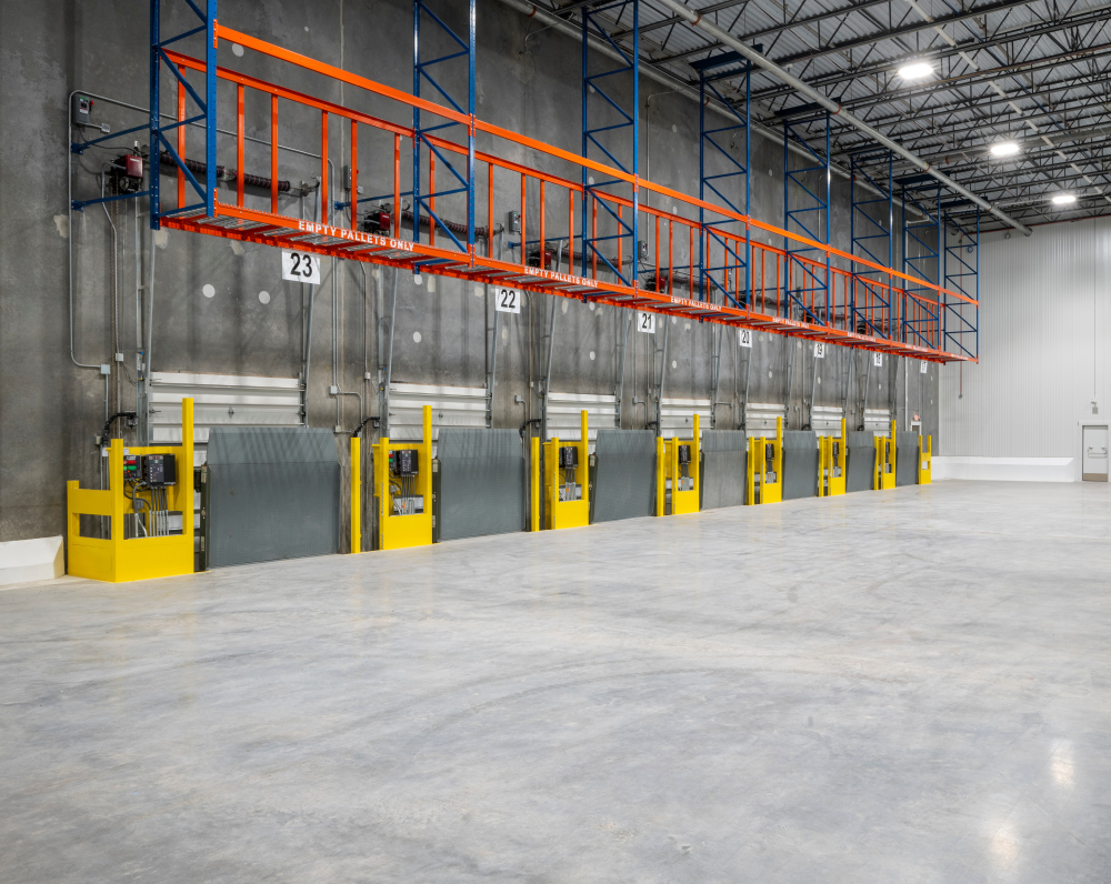 interior loading docks of the vistar foodservice facility in phoenix arizona