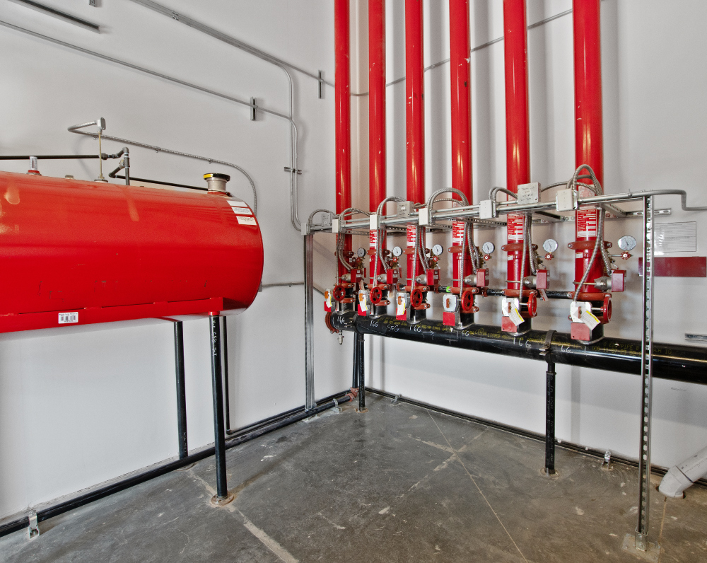 fire suppression plumbing within the stonewall financial speculative warehouse