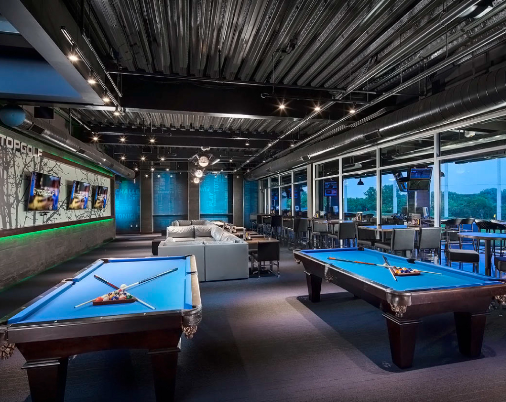lower lounge of the topgolf facility in gilbert arizona