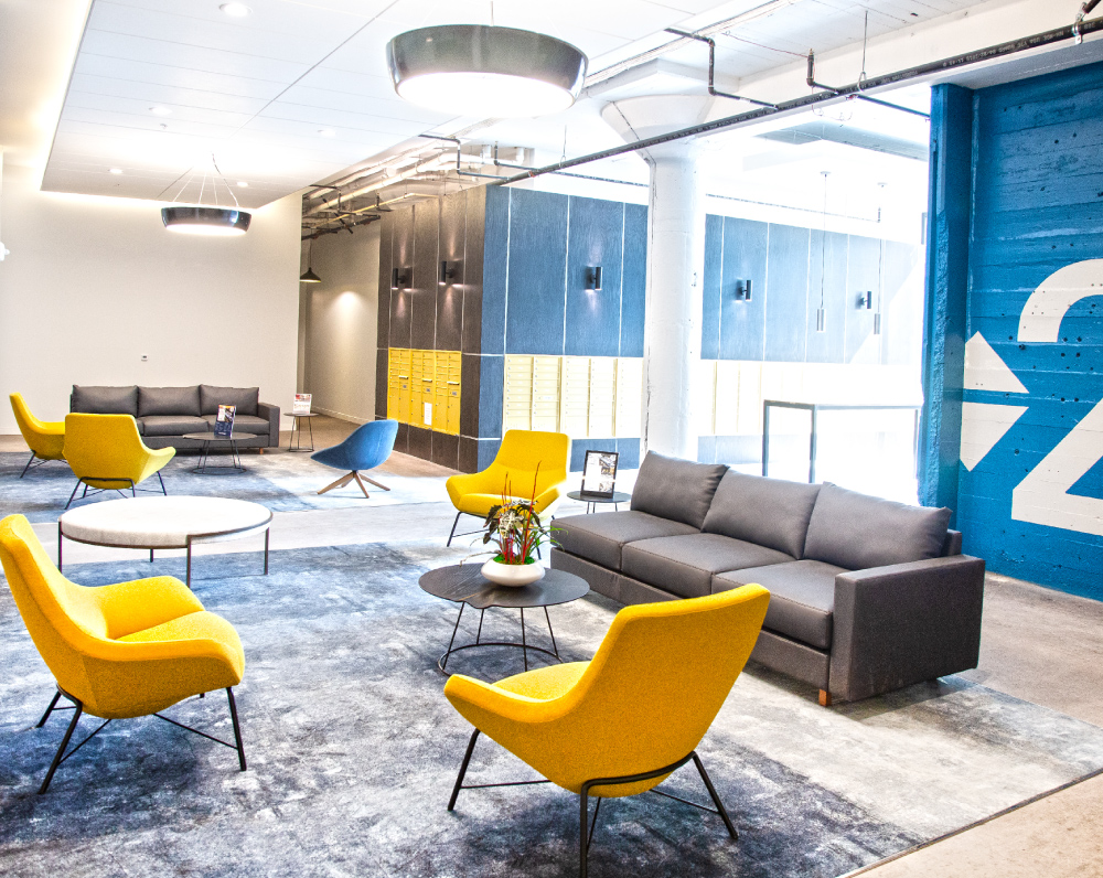 seating area within woodward lofts in st louis missouri