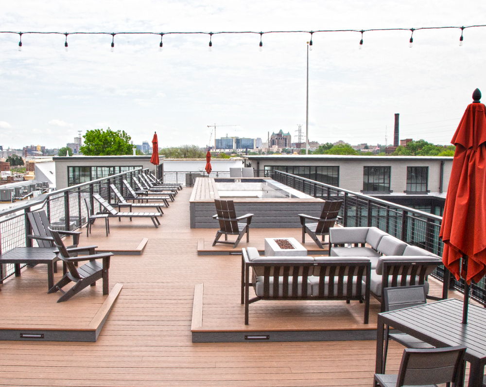 woodward lofts rooftop patio and pool located in st louis missouri