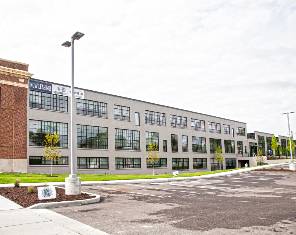 exterior view fo the woodward lofts renovation and addition in st louis missouri