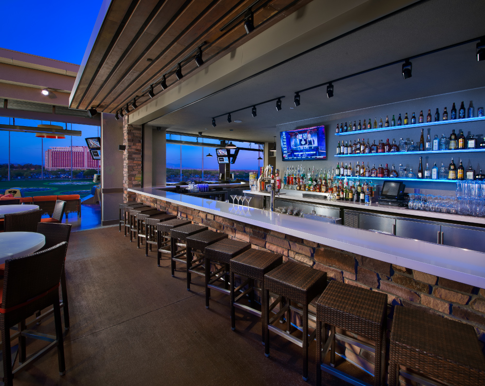 rooftop bar of the topgolf in scottsdale arizona